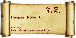 Henger Róbert névjegykártya