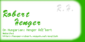 robert henger business card